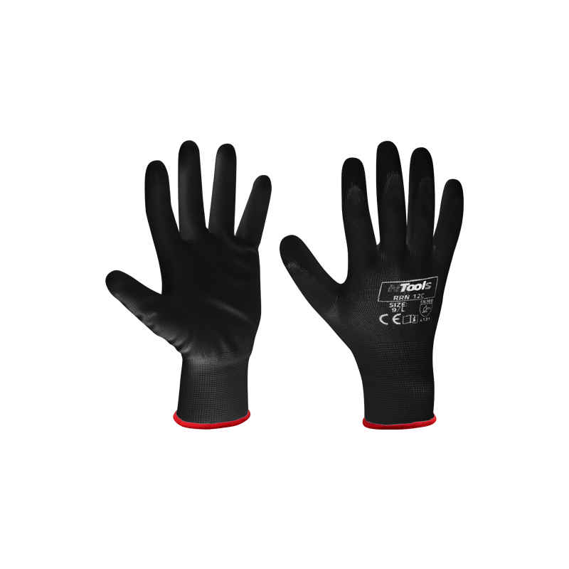Gants de travail en nylon noir