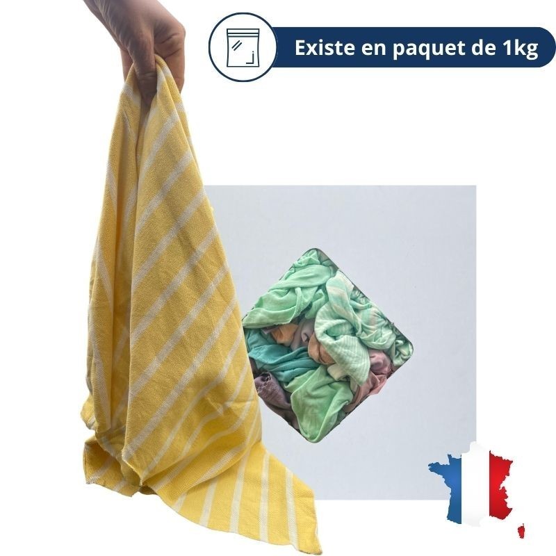 Chiffons d'essuyage en coton de couleurs (économique)