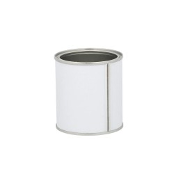 Boite métal blanche  pour peinture - 250ml + couvercle