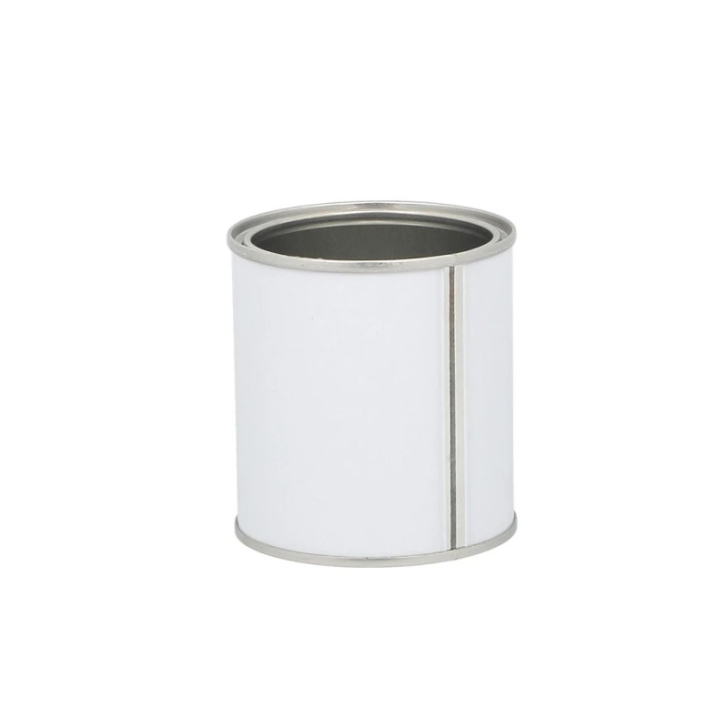 Boite métal blanche  pour peinture - 250ml + couvercle