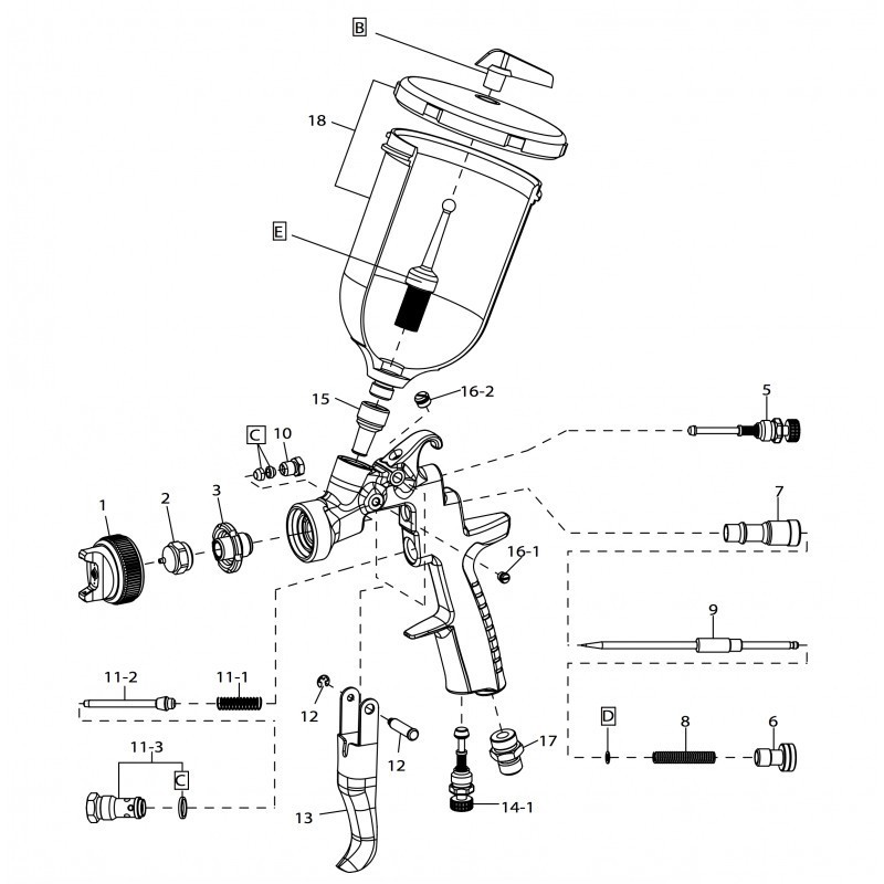 Pièce détachées pour pistolet IWATA AZ3 HT2