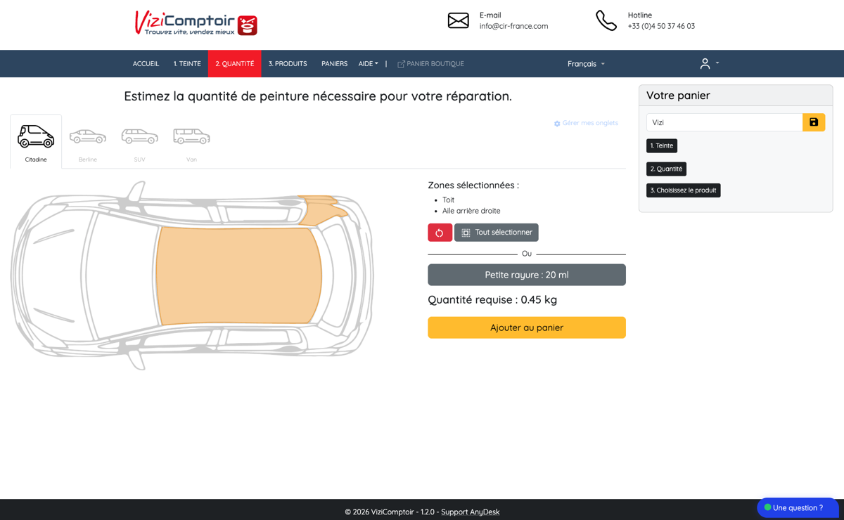 Aide à la quantité ViziComptoir